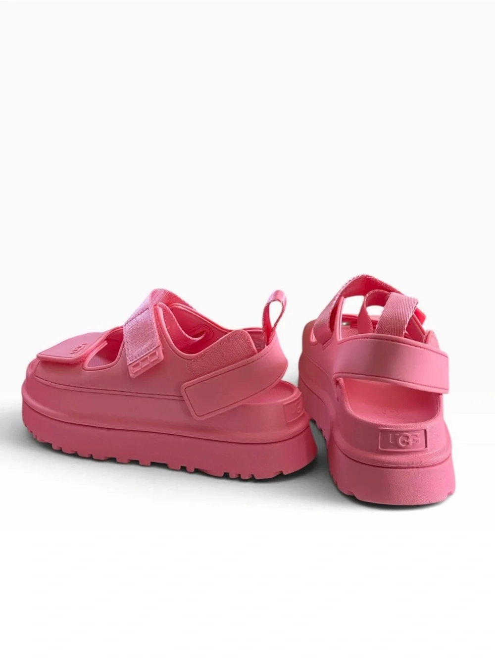 UGG Goldenglow Women's Pink Platform Sandals Adjustable Strap Size 8 NWT